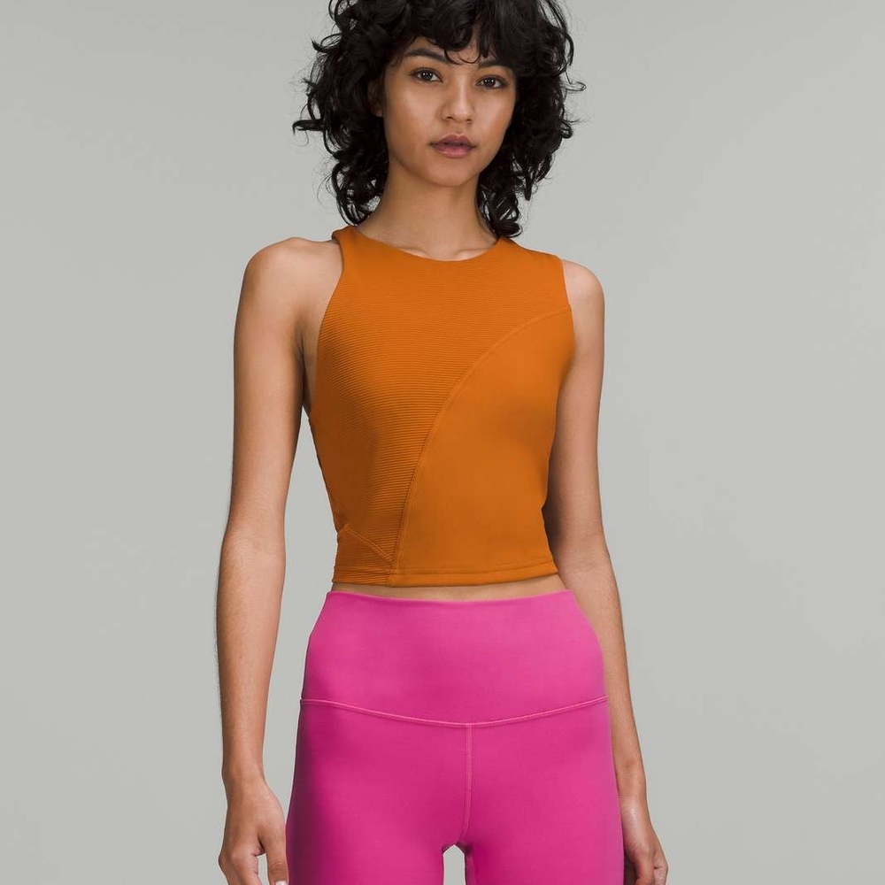 Lululemon Ribbed Asymmetrical Yoga Tank TopButternut Brown
